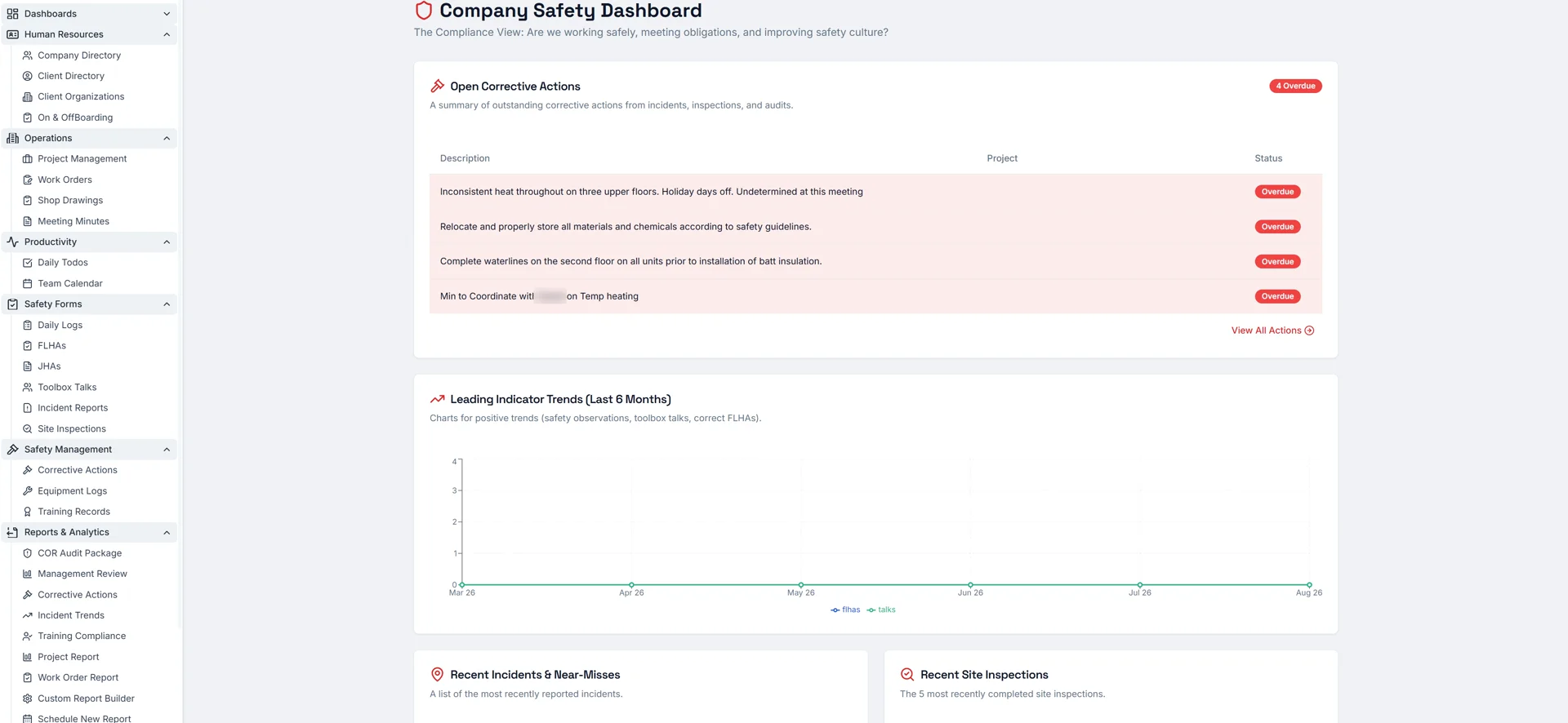 Construction Management Platform — screen 1